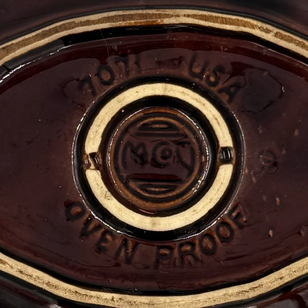 Vintage McCoy Brown Drip Oven Proof Deep Baking Dish #7071